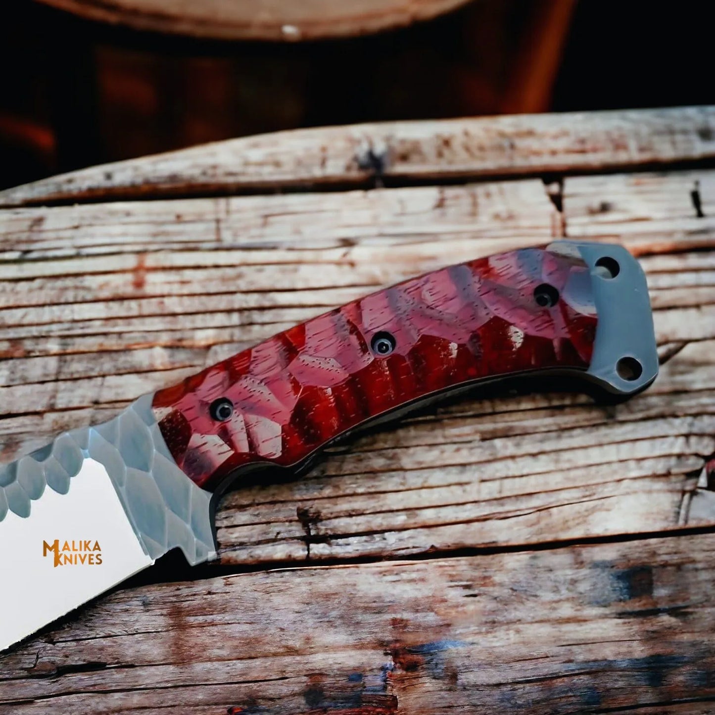 Handforged D2 Steel Hunting Bowie Knife with G10 handle-0353