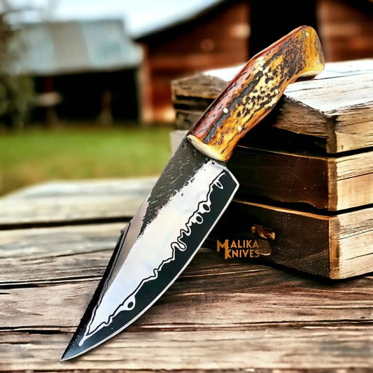 Hand forged D2 Hunting Knife - Ultimate Outdoor Companion-0354