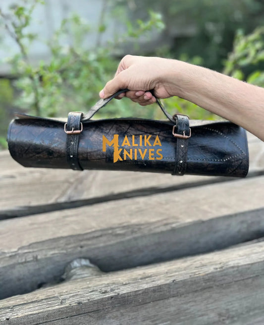 Malika Ultimate Kitchen Knife Set: Premium All-in-One Collection with Custom Leather Carrying Case - Perfect for Home Chefs & Culinary Enthusiasts-0204