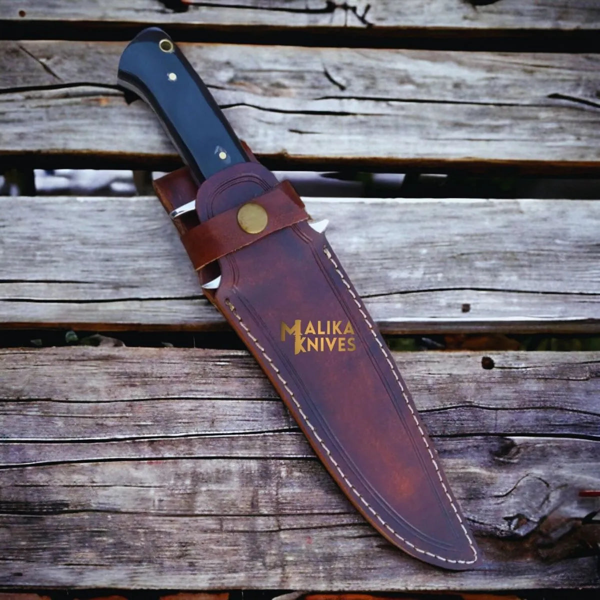 Handmade Finger Guard Tactical Bowie Knife with Micarta Handle- Full Tang build-0029