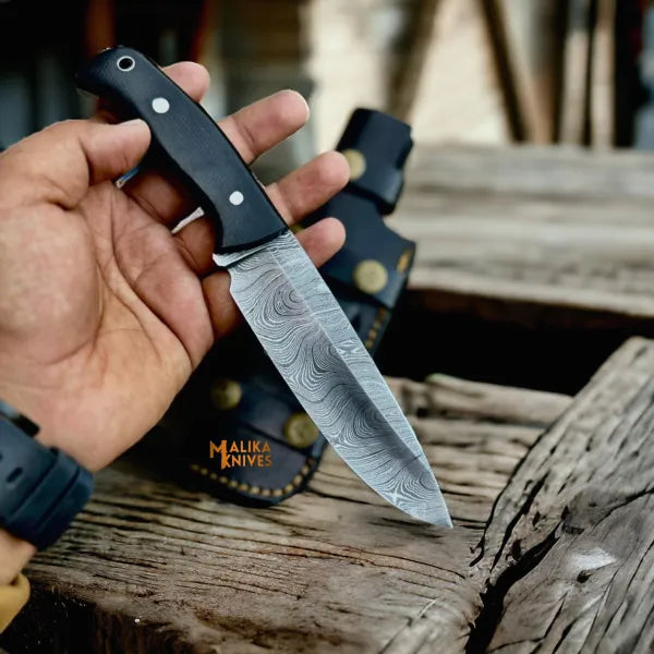 Damascus Bushcraft Hunting Knife - Ultimate Outdoor Companion-0351