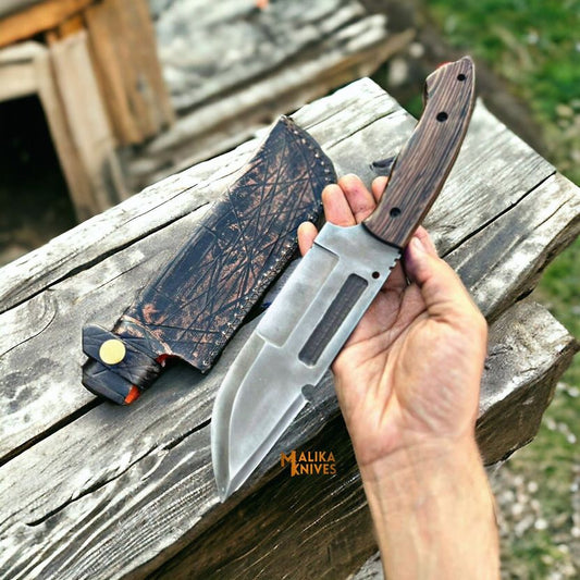 D2 Steel Bowie Knife | Wenge Wood Handle