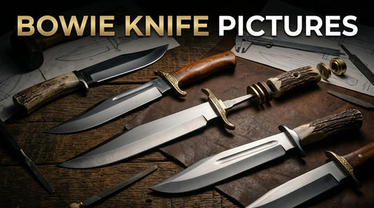 Bowie Knife Pictures: Huge Knives, Blades, Guards & Handles