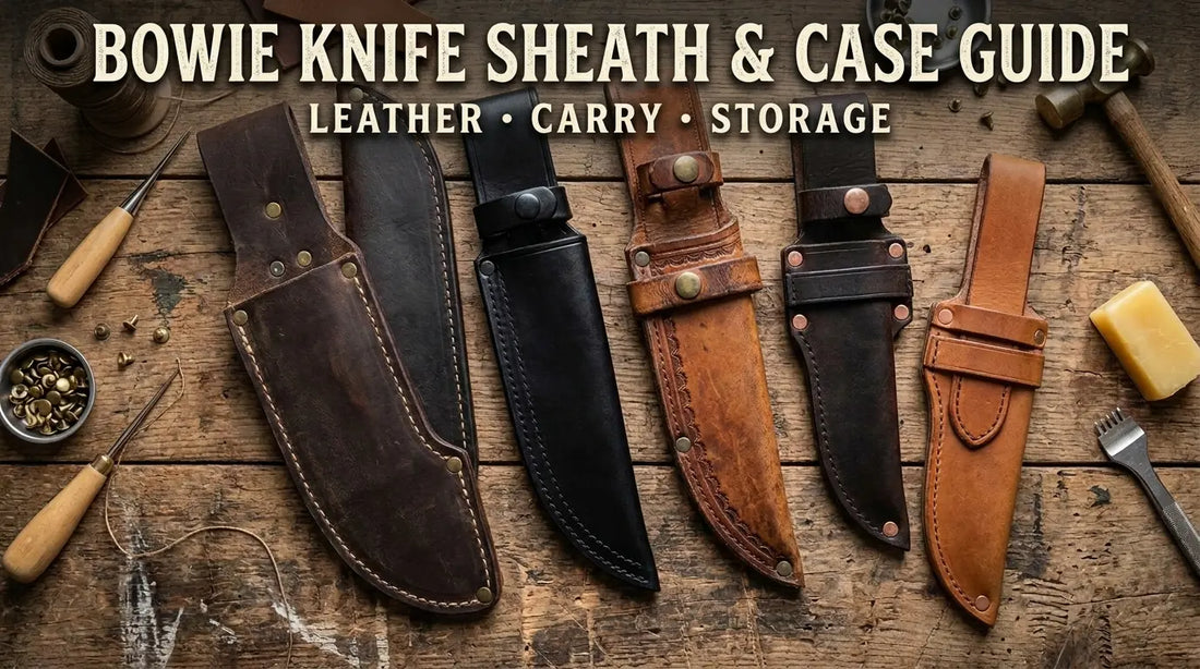 Bowie Knife Sheath Guide: Leather Types, Carry Styles and Storage Cases