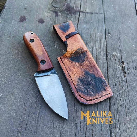 Premium Custom EDC Skinner Knife with Handcrafted Leather Sheath - Razor-Sharp Survival Tool-0023