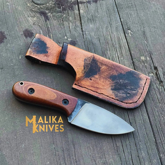 Premium Custom EDC Skinner Knife with Handcrafted Leather Sheath - Razor-Sharp Survival Tool-0023