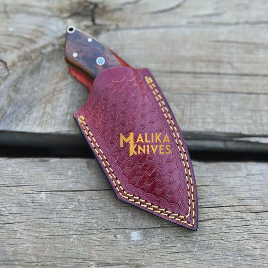 Mini Modern Tanto Skinner Knife - Camel Bone Handle for Precision Cutting & Stylish Design-0030