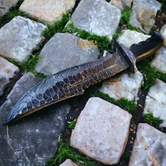Handforged Tactical Bowie Knife with Micarta Handle-0026