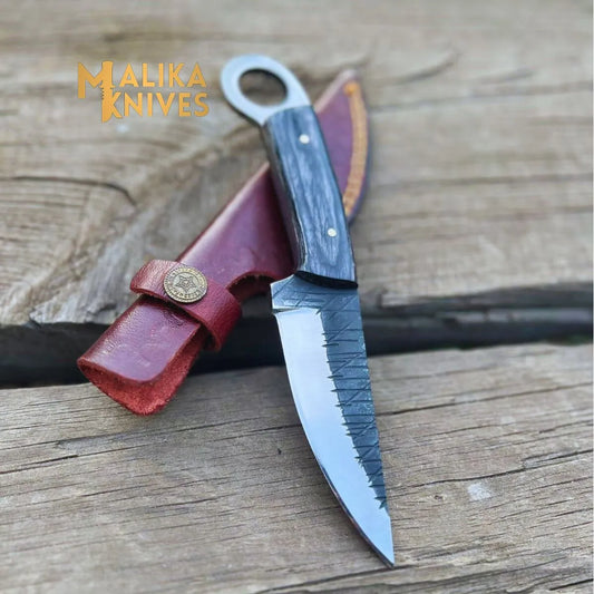 RingTail Hunting Knife - Black Pakka Wood Handle - Sleek Design - Ultimate Outdoor Companion-0326