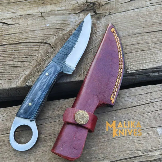 RingTail Hunting Knife - Black Pakka Wood Handle - Sleek Design - Ultimate Outdoor Companion-0326
