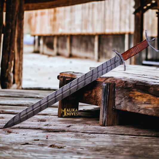 Custom Viking Sword With Damascus Pummel & Guard-910
