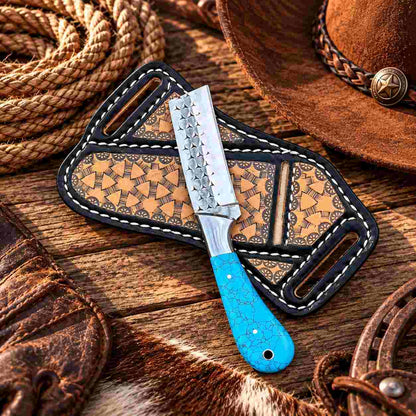 6.5-inch handmade fixed blade with patterned Horse Rasp Stainless Steel finish