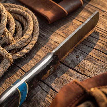 Bull Cutter Knife 1095 Damascus Steel Cowboy Knife