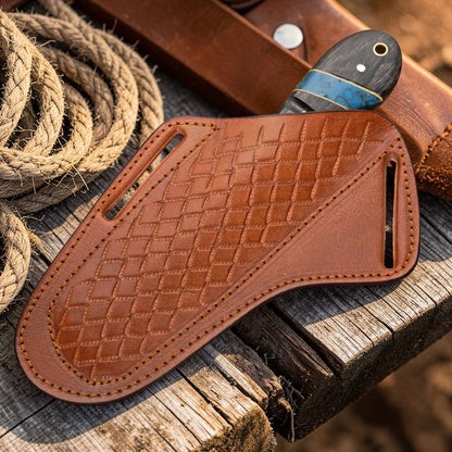 Bull Cutter Knife 1095 Damascus Steel Cowboy Knife