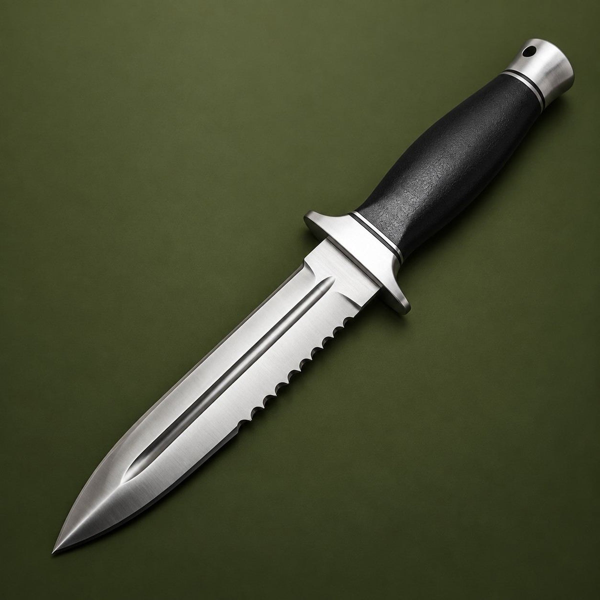 Deadpool Baby Knife replica with carbon steel blade and black Micarta handle