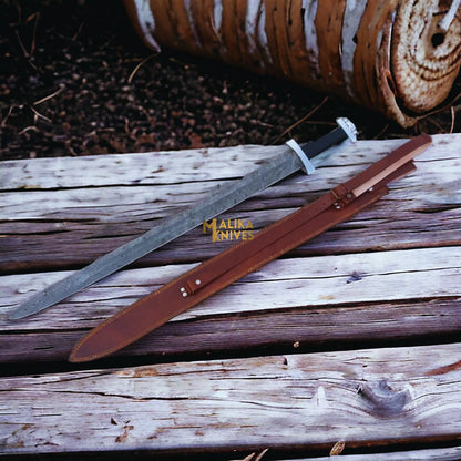 Norse collectible sword with leather wrapped handle