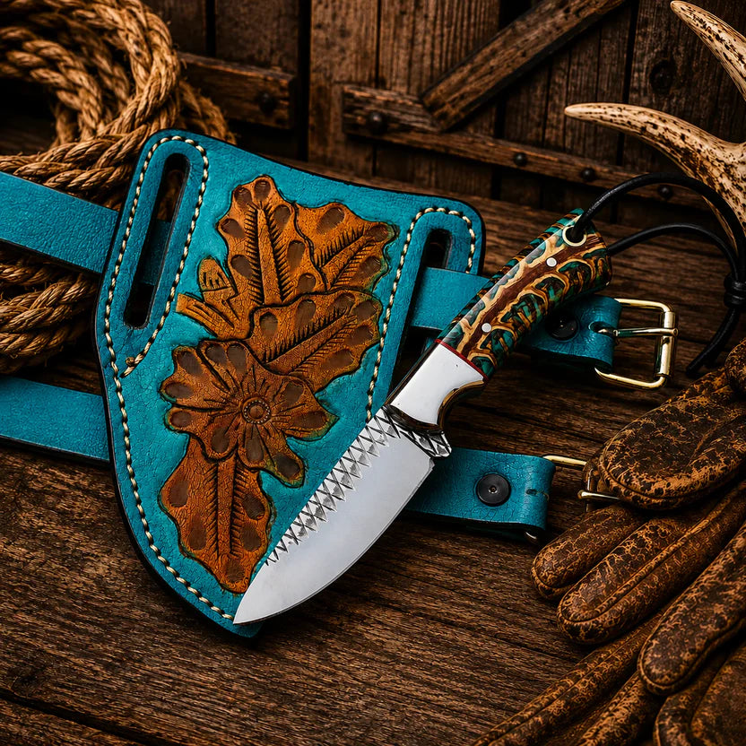 Pancake leg sheath for cowboy field knife