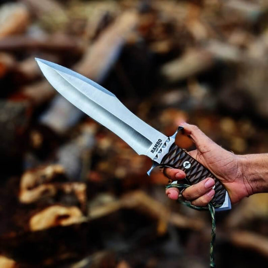 Handmade Rambo Last Blood Bowie Knife – D2 steel Hunting Blade