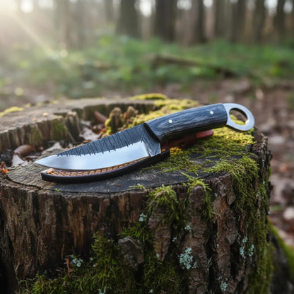 ringtail hunting knife d2 steel blade pakka wood handle outdoor fixed blade knife