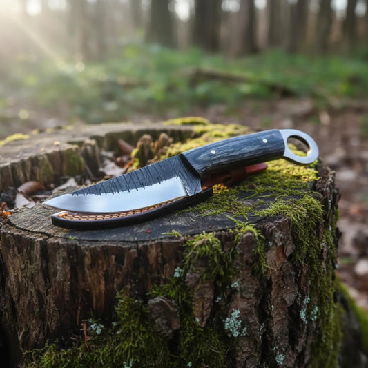 ringtail hunting knife d2 steel blade pakka wood handle outdoor fixed blade knife