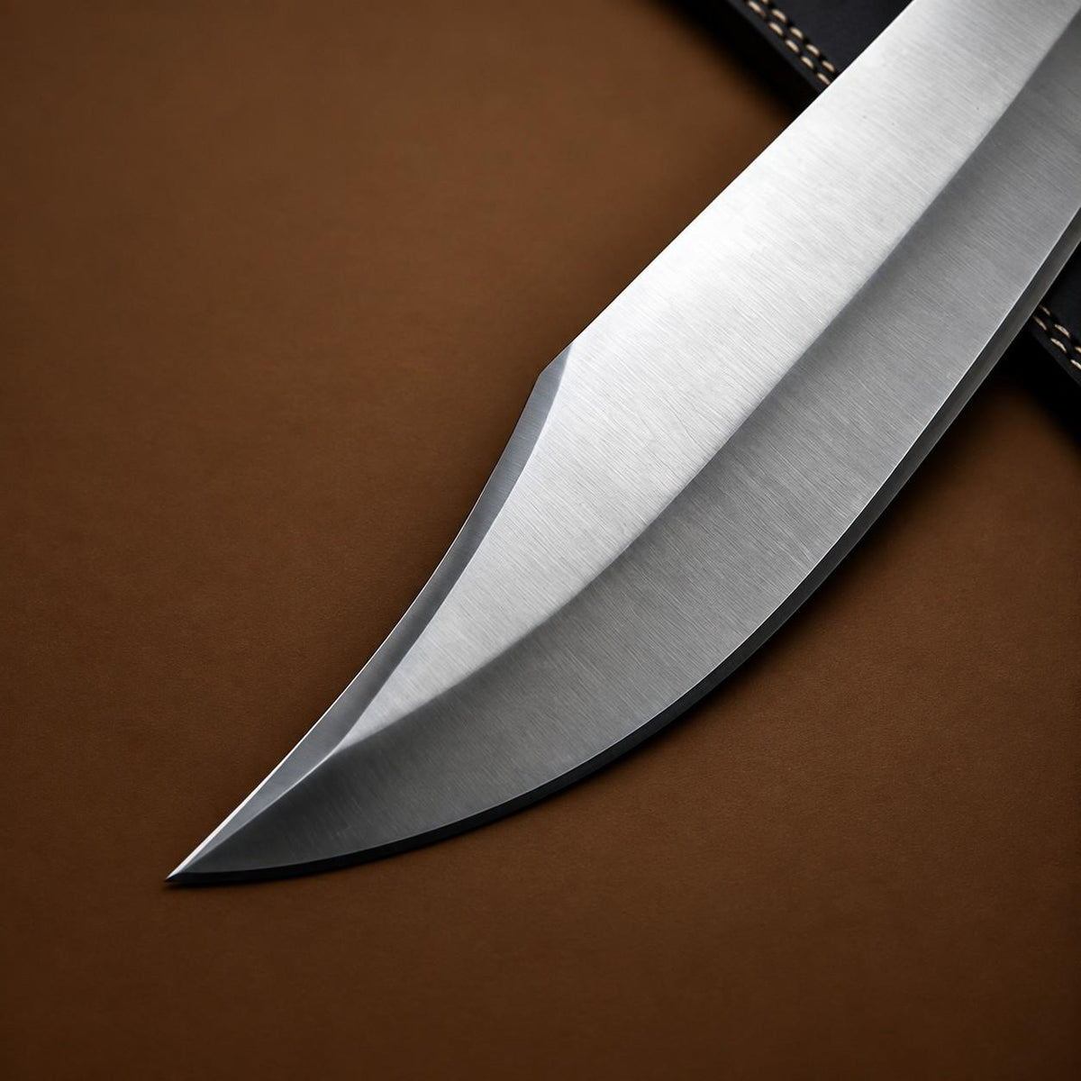 Condor Bowie knife featuring natural walnut wood handle and polished blade